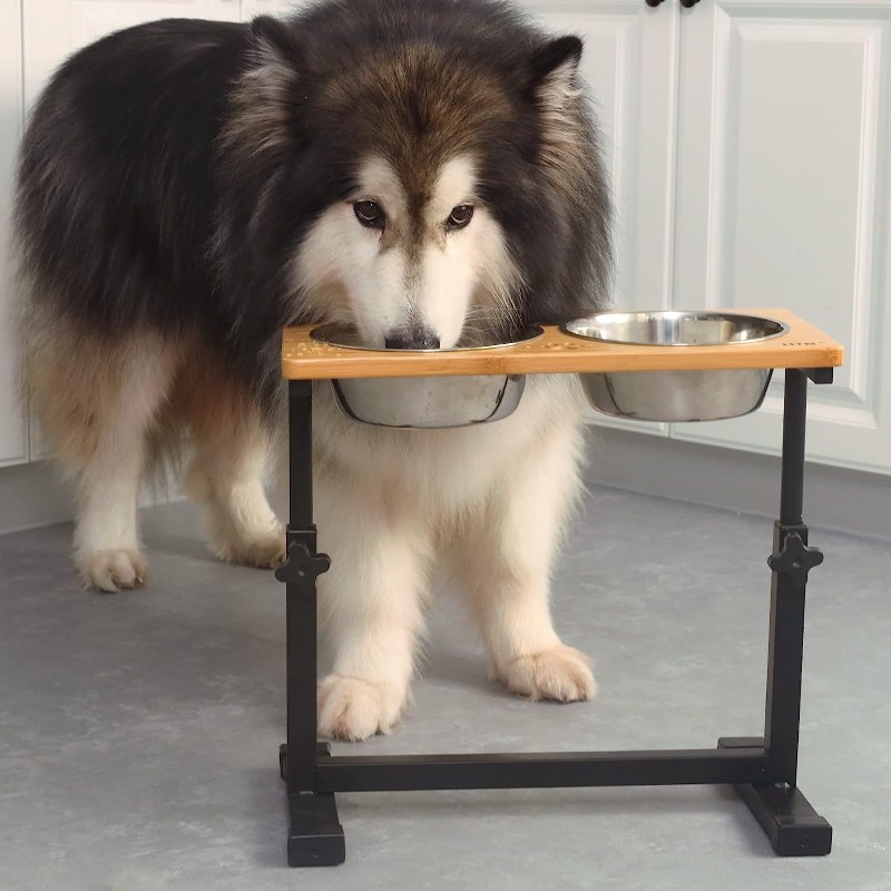 Pet Supplies Pet Shop - Houten verhoogde hondenbak verstelbare voederstandaard voor