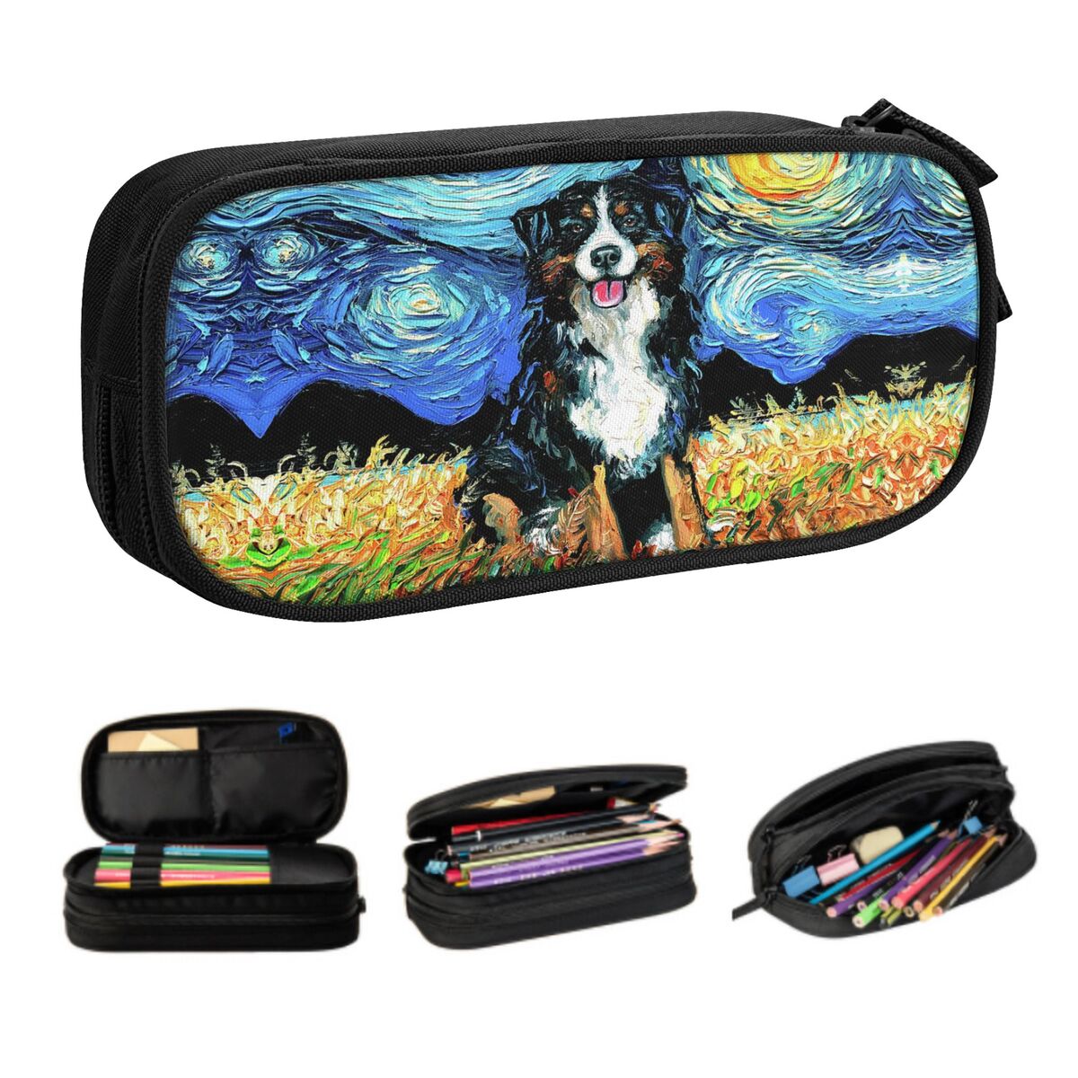 Pet X Supplies & Tack - Custom Sterrennacht Berner Sennenhond Etuis voor