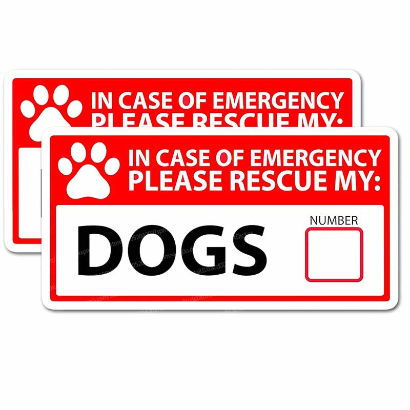 Pet Supplies First - (2 vellen) Noodhulp stickers voor honden
