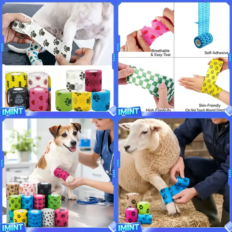 Pet Supplies First - Zelfklevende, ademende, cohesieve bandage met aangepaste