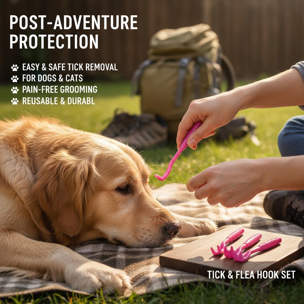 Pet Supplies First - Professionele vlooien- en tekenpincetten, 3-delige set,